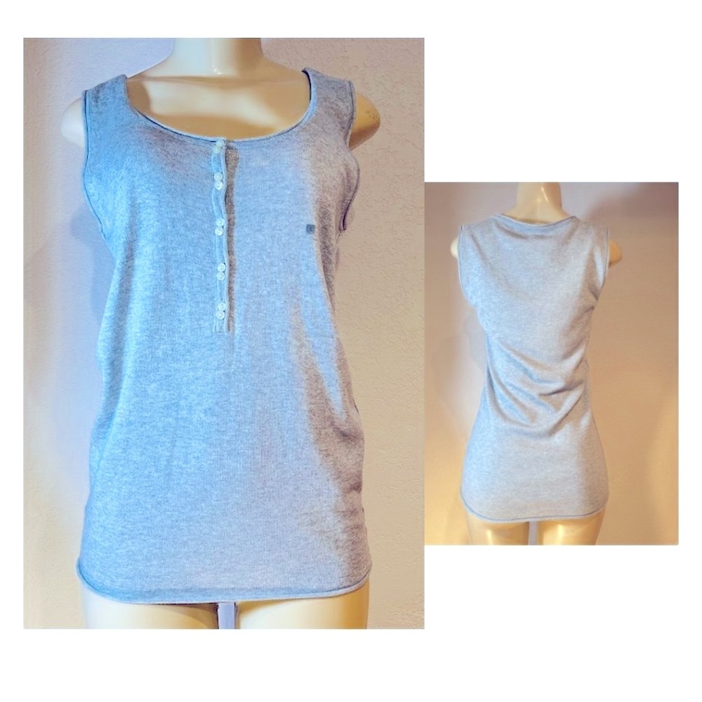 Tex by Max Azria, New Sleeveless Gray Knit Tank - Small